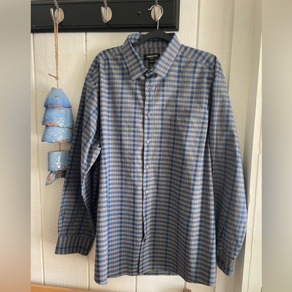 CLAIBORNE Stretch Long Sleeve Button Down XXLT